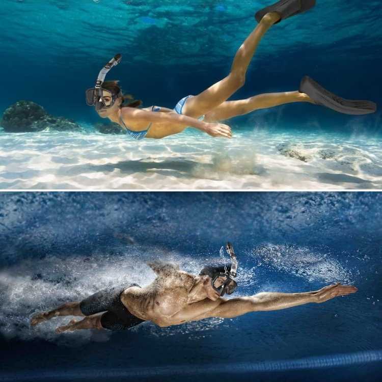 Anti-fog full face snorkel mask for crystal-clear underwater swimming & diving.