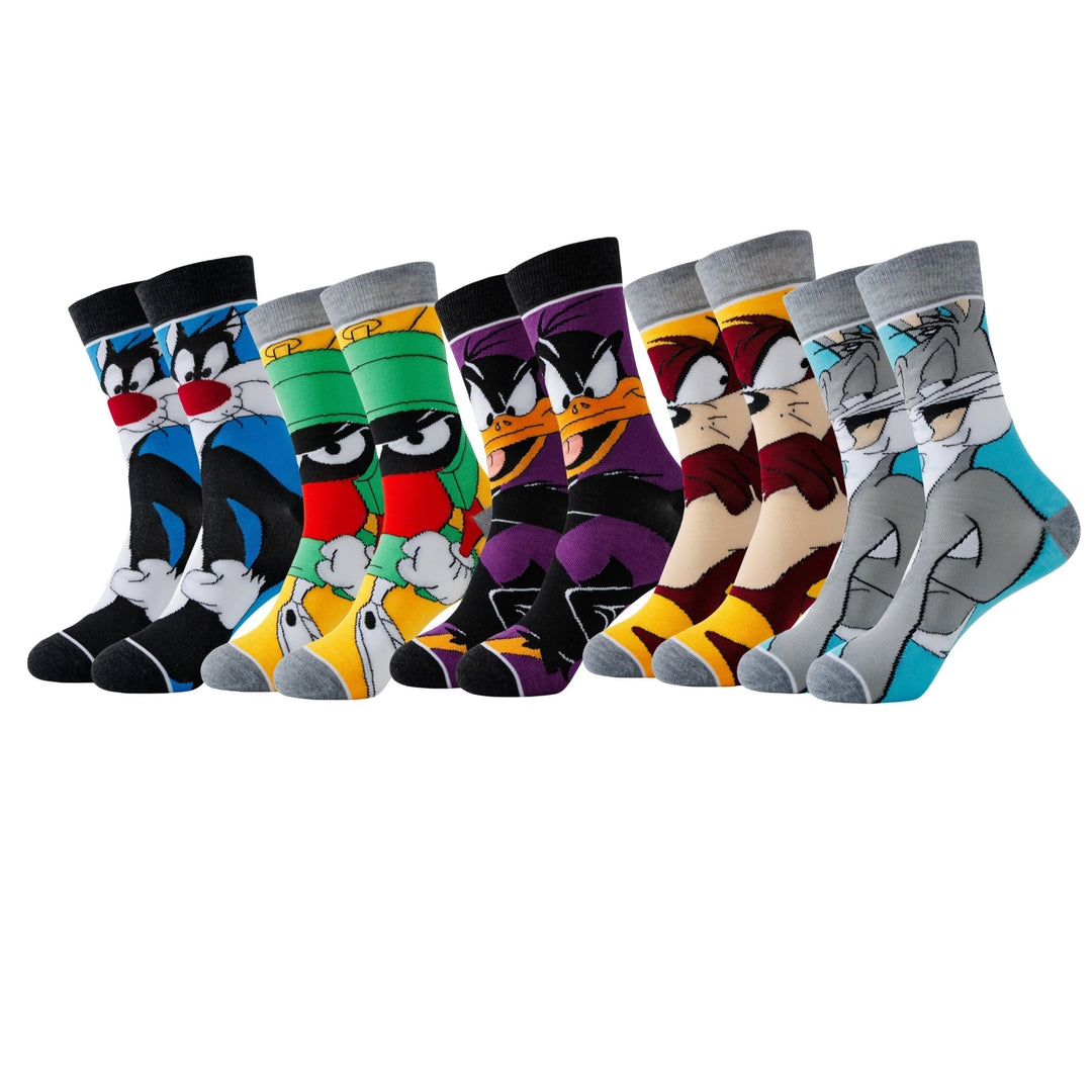 Playful cartoon character ankle socks, unisex. Soft & durable fun socks for fans of animation, ideal for everyday comfort.