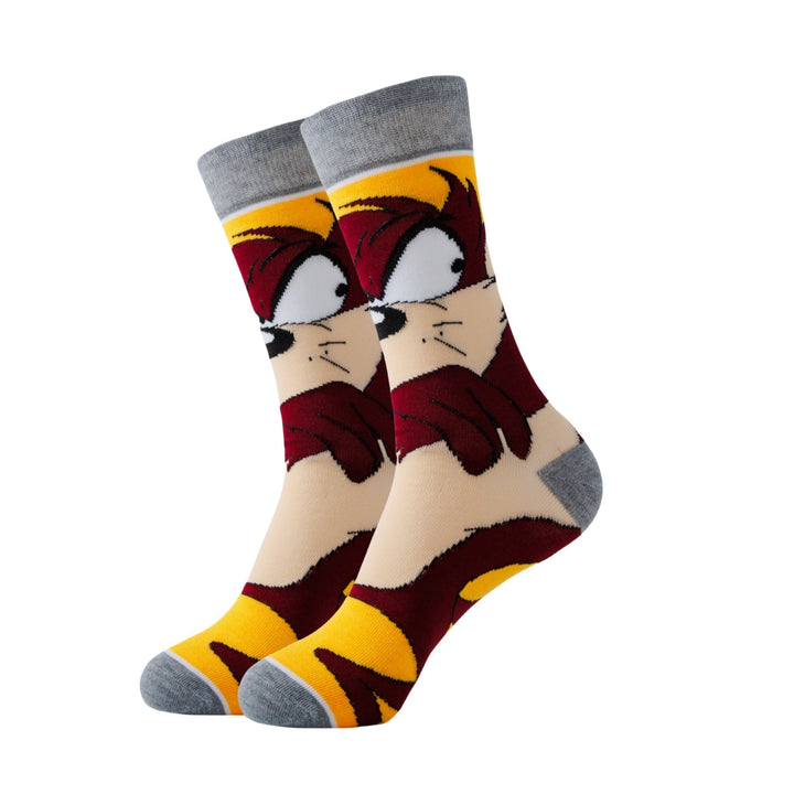 Assorted unisex cartoon socks set, a fun gift for fans. Comfortable ankle socks featuring popular animated characters.
