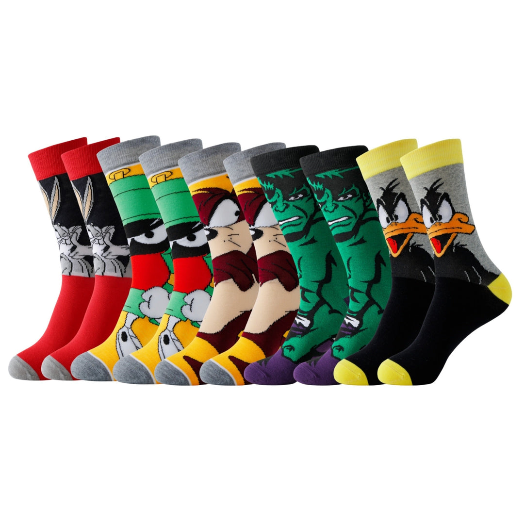 Unisex casual wear cartoon socks set. Enjoy comfort & showcase your unique style with funny character ankle socks.