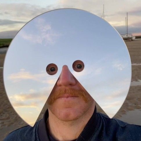 Unisex fun mirror face mask for parties, costumes & Halloween events.
