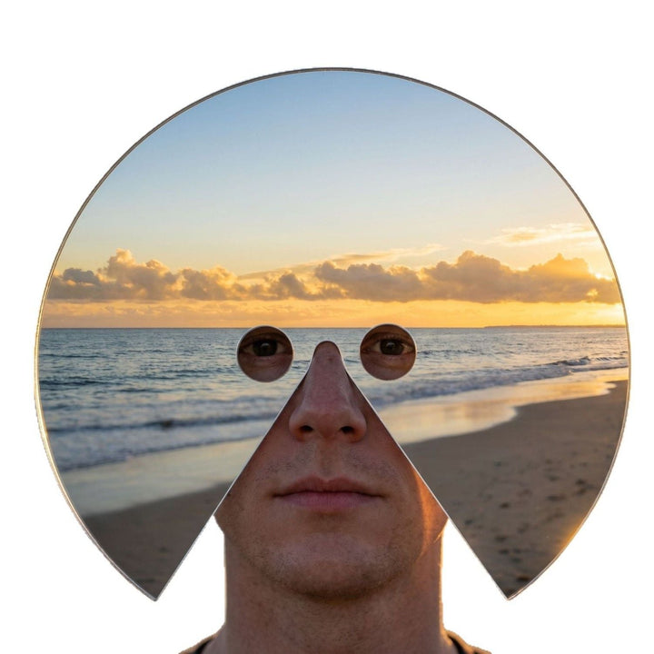 Hilarious mirror mask for costume parties, a funny novelty item & great photo prop.