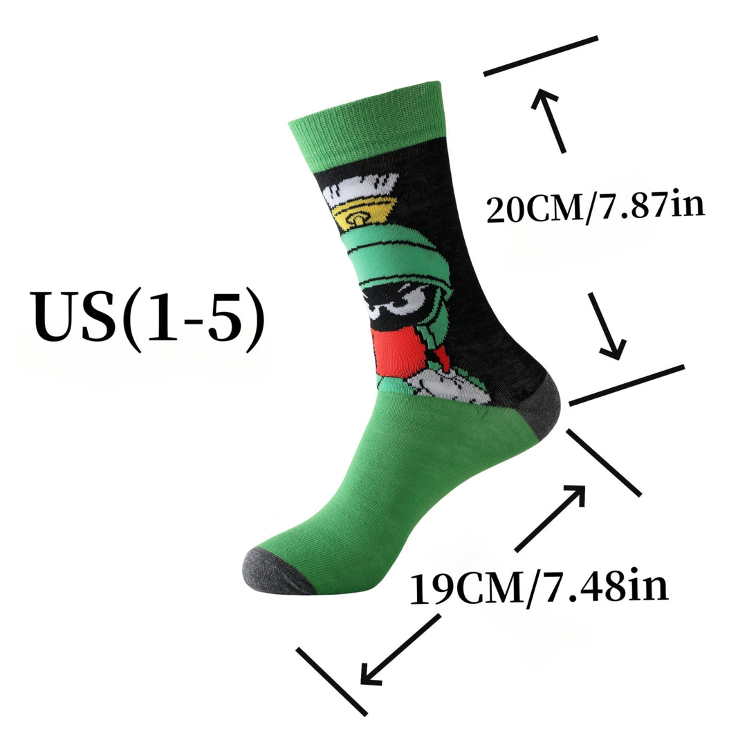 Expressive funny cartoon character socks for adults, a colorful novelty ankle sock set, perfect for streetwear.