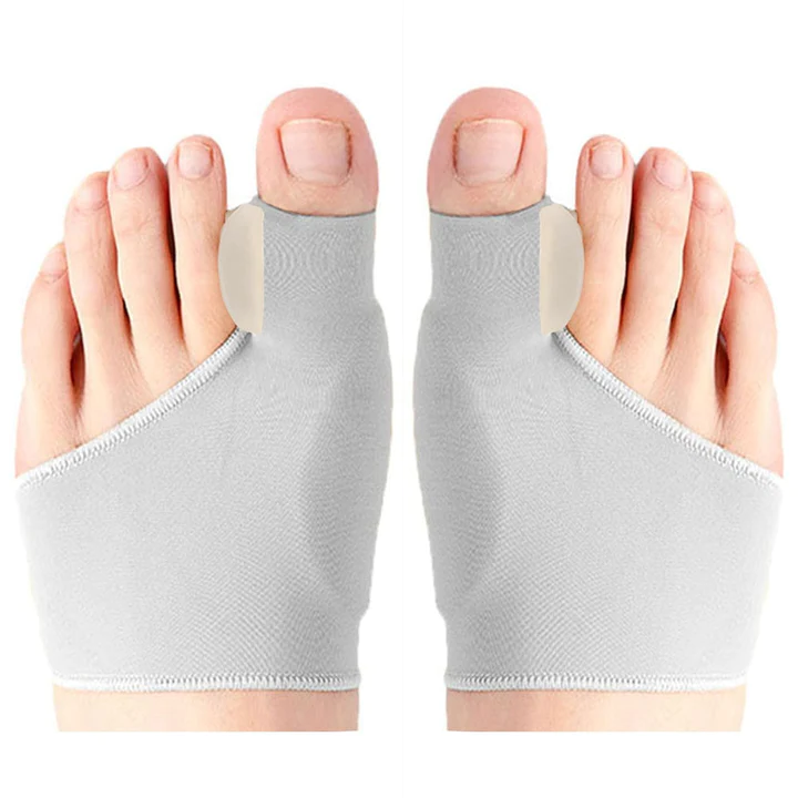 Flexible gel bunion corrector, designed for comfortable toe alignment, hallux valgus, & foot pain relief.