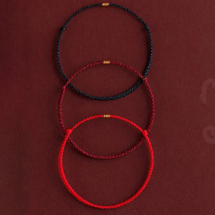 Adjustable red and black unisex energy bracelet for spiritual protection