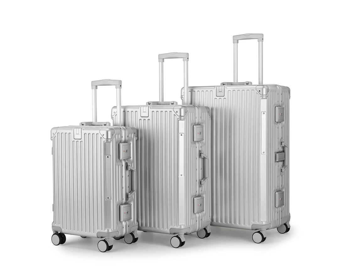 Versatile unisex travel luggage set, featuring tough hard shells and smooth spinner wheels for stress-free trips.