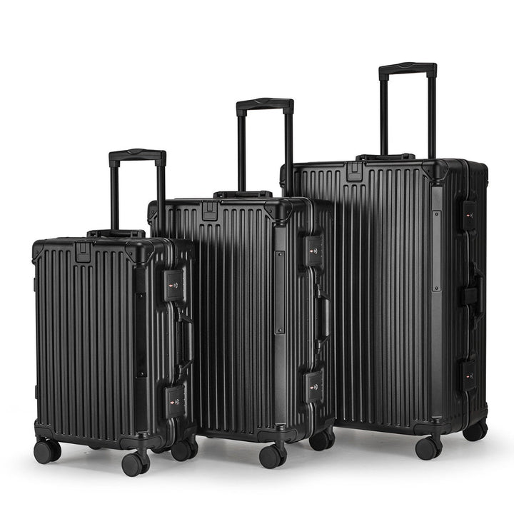 Durable hard shell luggage set in various sizes, perfect spinner suitcases for any unisex travel adventure.