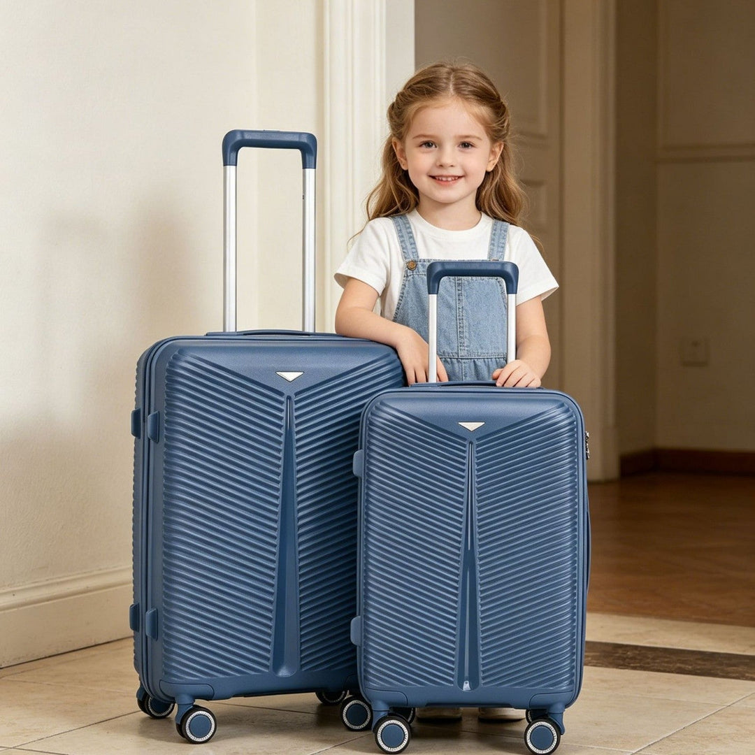 Unisex hardshell luggage set for stylish travel. Durable, modern expandable travel suitcases with spinner wheels.