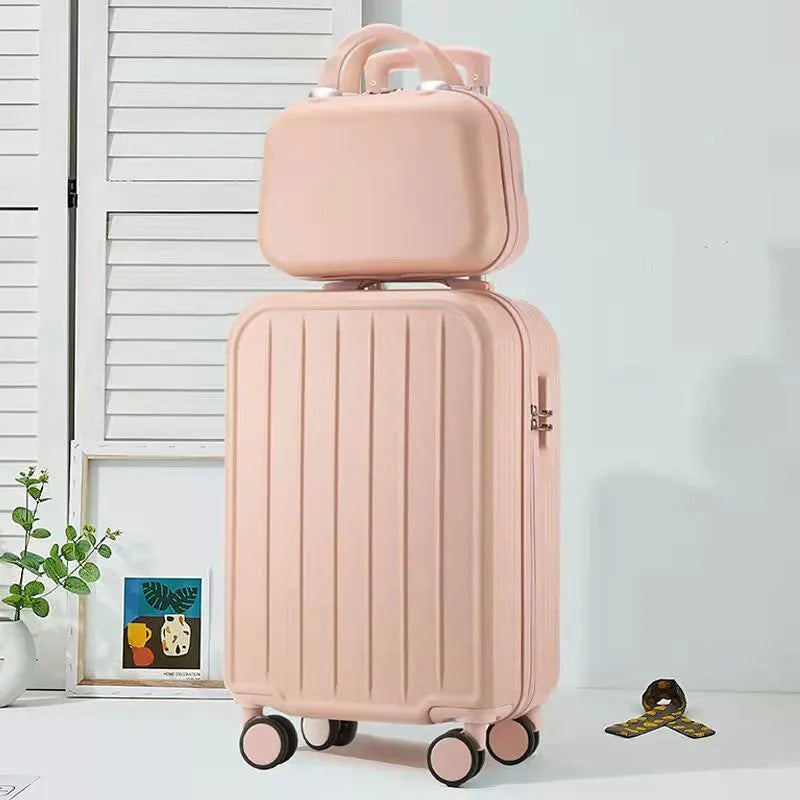 Modern unisex hardshell luggage set with secure zippers and smooth spinner wheels for safe travels.