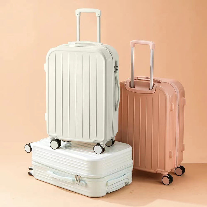 Durable hardshell travel suitcase set featuring smooth 360° spinner wheels for easy airport navigation.