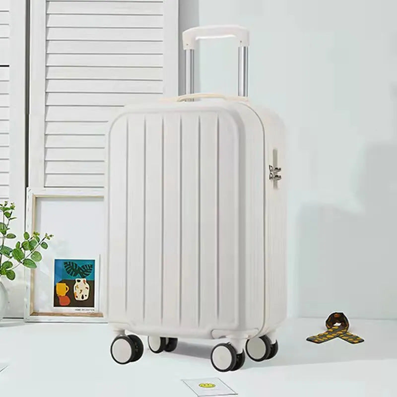 Compact carry-on suitcase from a unisex travel set, hardshell, ideal for short trips & overhead compartments.