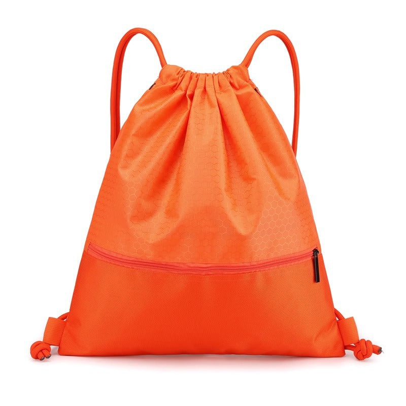 Eco-friendly honeycomb drawstring bag, sustainable choice for gym, sports, travel & daily carry.