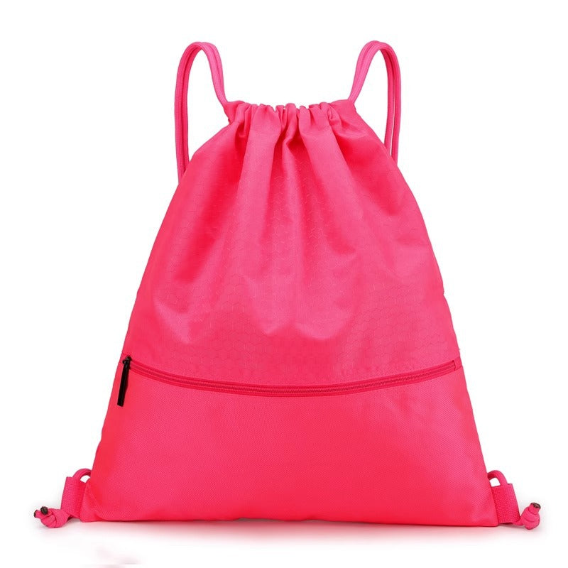 Multipurpose honeycomb drawstring bag. Serves as gym, sports, lightweight travel tote. Versatile & unisex.