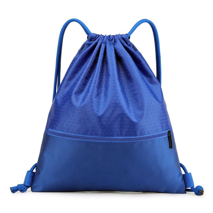 Honeycomb texture drawstring sports backpack, ideal for gym, travel, daily essentials. Lightweight & versatile.