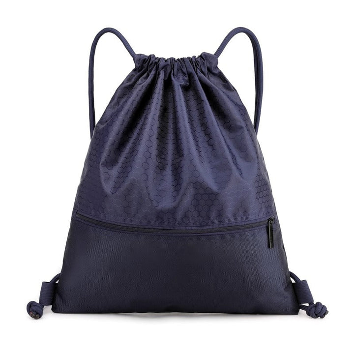 Lightweight & durable honeycomb drawstring travel tote, eco-friendly for gym & daily carry. Unisex design.