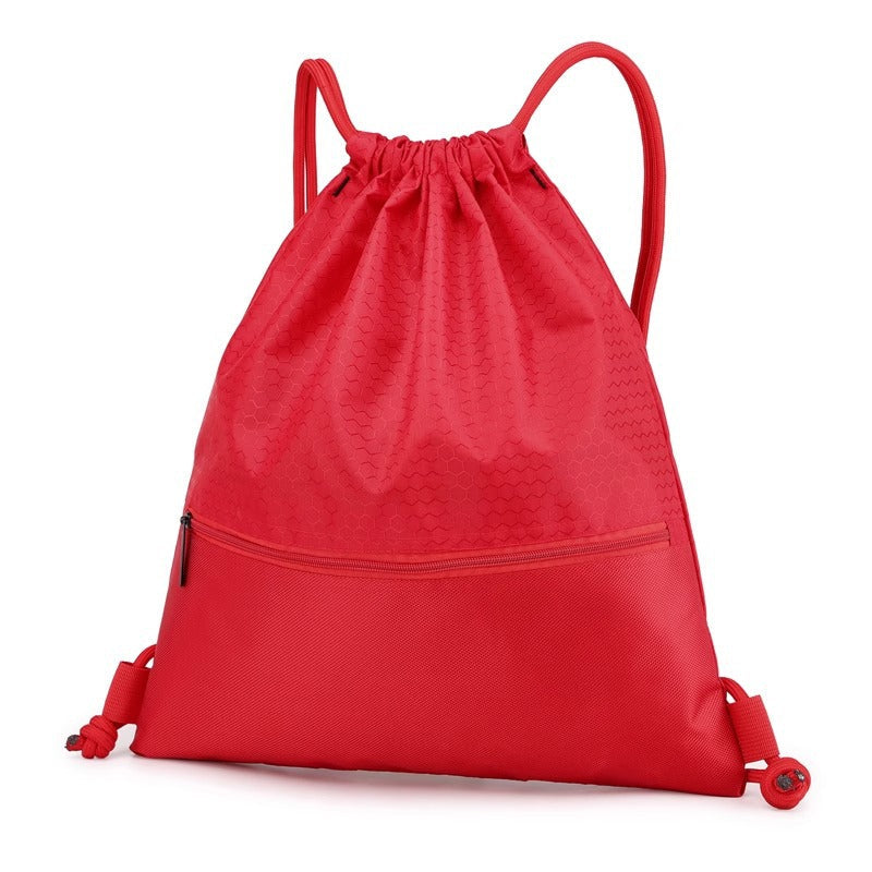 Unisex drawstring sports bag with honeycomb design, great for gym, swimming, travel & everyday use.