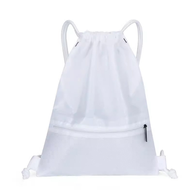 Spacious drawstring gym backpack for sports gear, travel items & daily essentials. Durable & lightweight.