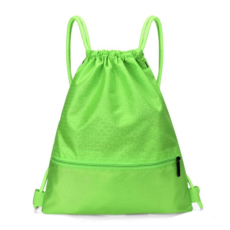 Drawstring gym bag for fitness, yoga, sports. Honeycomb fabric, unisex design, perfect for active lifestyle.