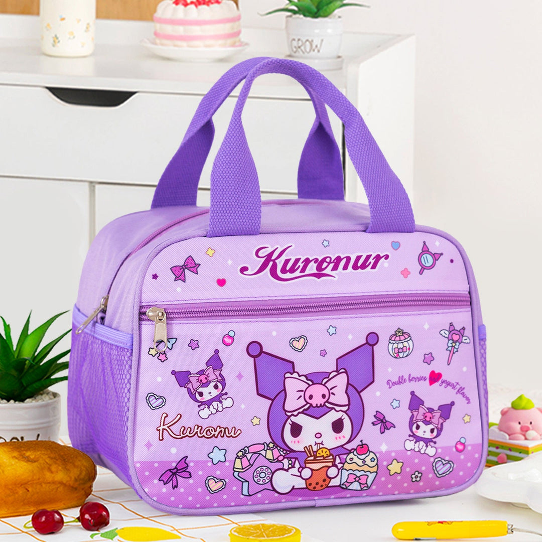 Unisex insulated lunch bag packed with healthy lunch, ready for school or work day.