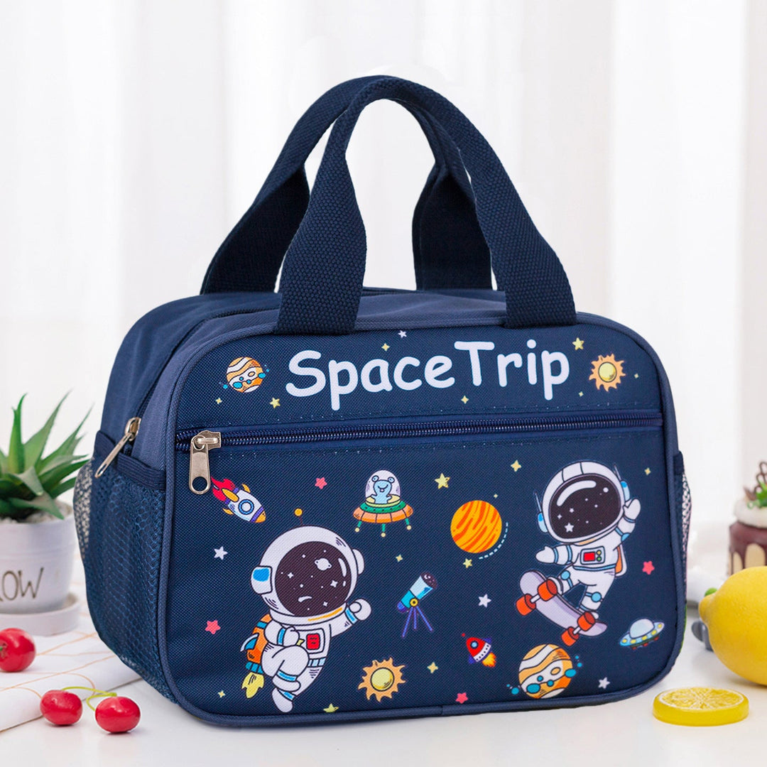 Spacious insulated lunch tote, holds meals & snacks for school, work, outdoor adventures.