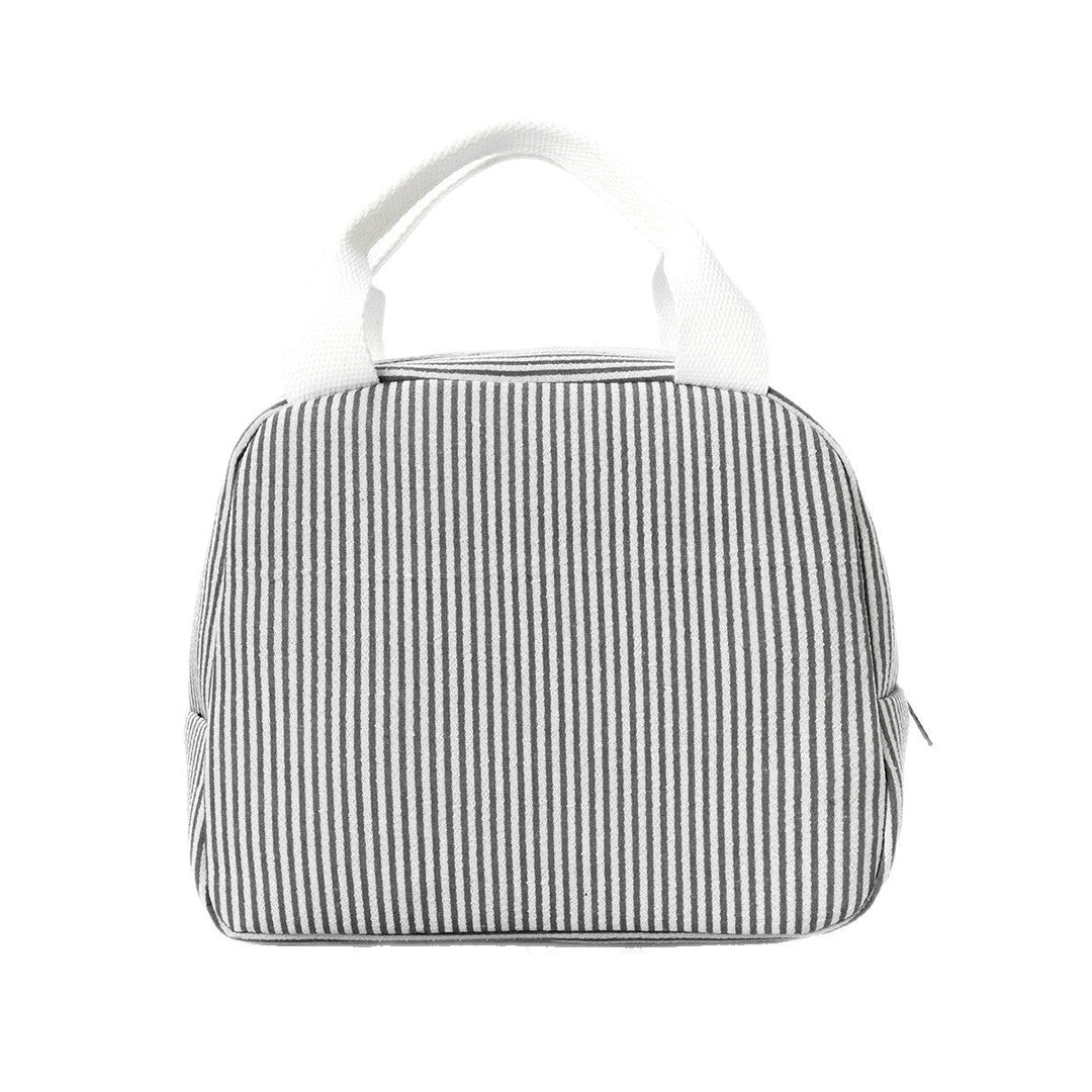 Durable lunch bag with a secure zipper, designed for fresh meal transport, suitable for men & women.