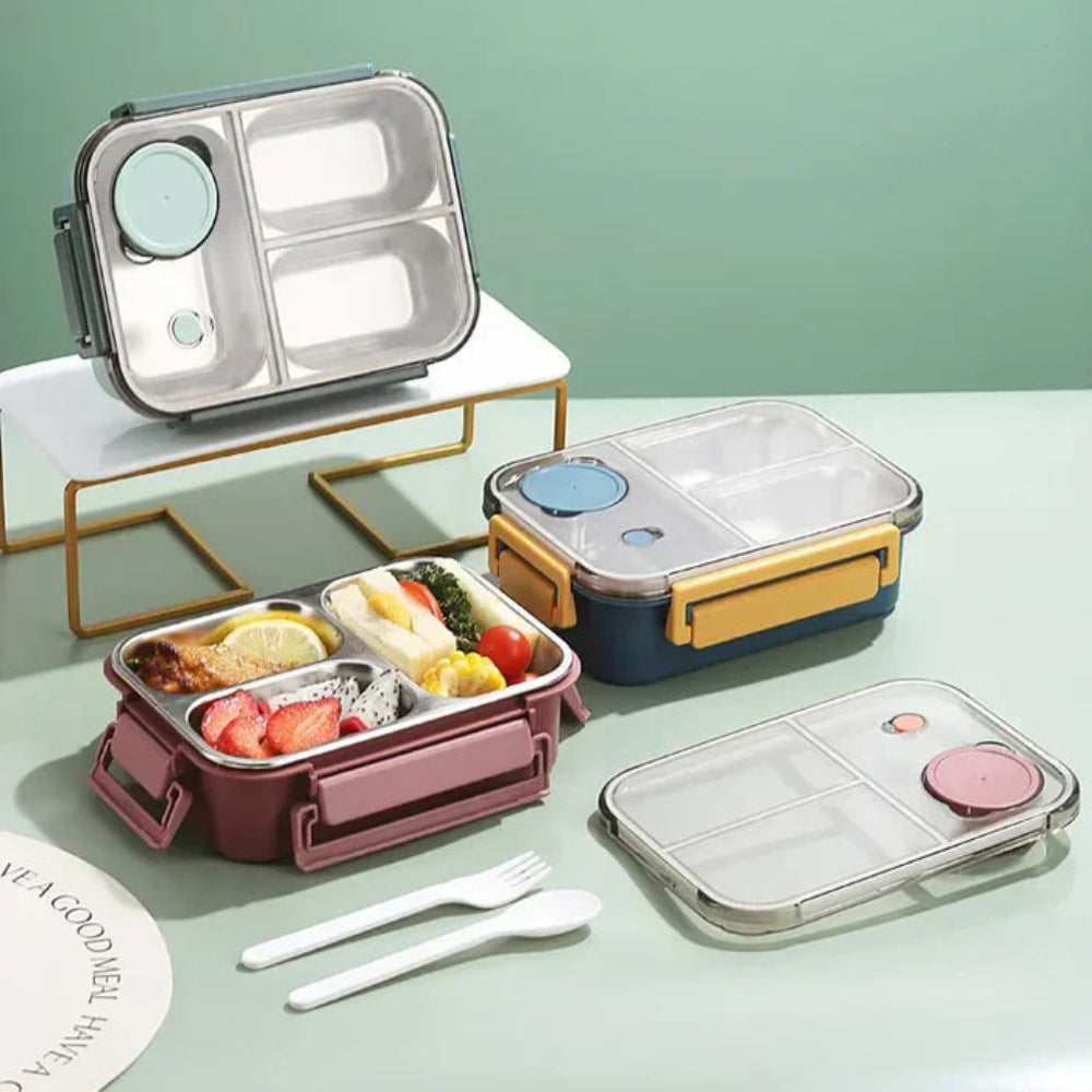 Portable insulated food jar, perfect for carrying hot soup or cold snacks for a healthy lunch.