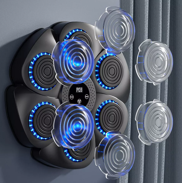 Improve reaction speed & coordination with this interactive LED boxing pad for intense fitness workouts.
