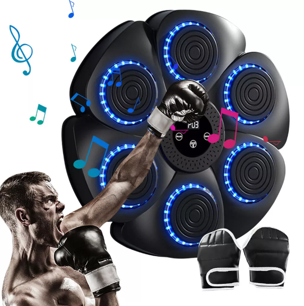 Home gym exercise equipment: smart fitness boxing pad with Bluetooth & vibrant RGB LEDs.