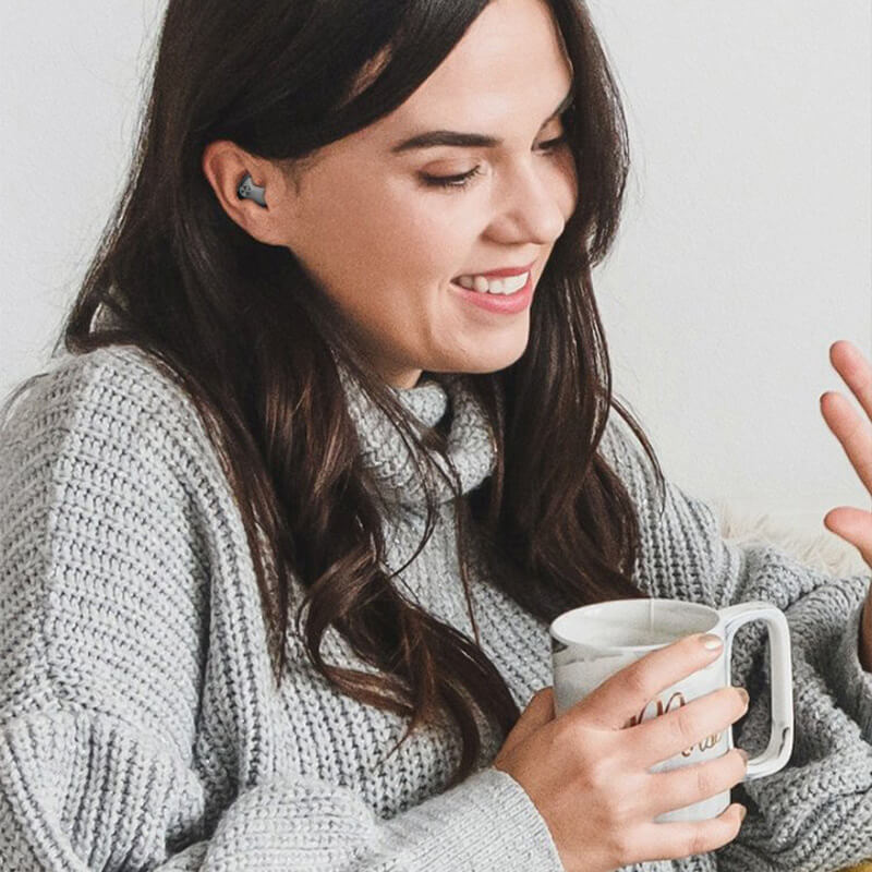 High-tech wireless sleep headphones. Invisible, noise-cancelling Bluetooth earbuds provide superior audio comfort.