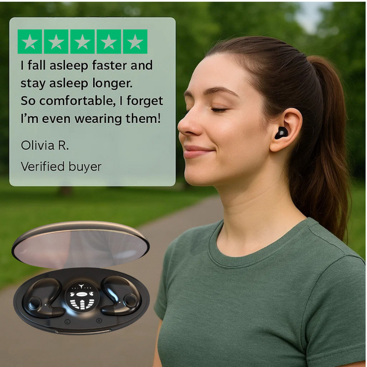 Unisex invisible wireless sleep earbuds for peaceful sleep & side sleepers.