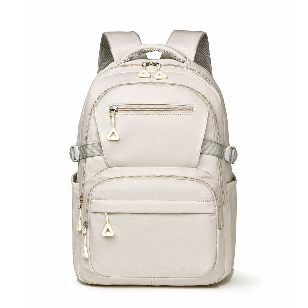 Ergonomic unisex travel backpack with padded straps for comfortable carrying of laptops & gear.