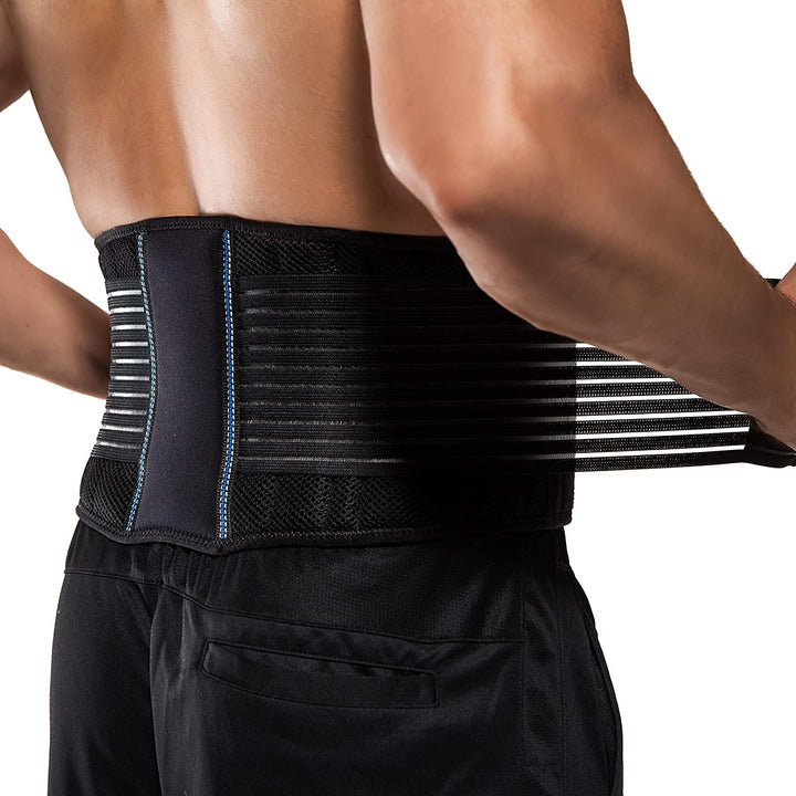 Unisex lightweight lower back support belt for lumbar pain relief & posture.