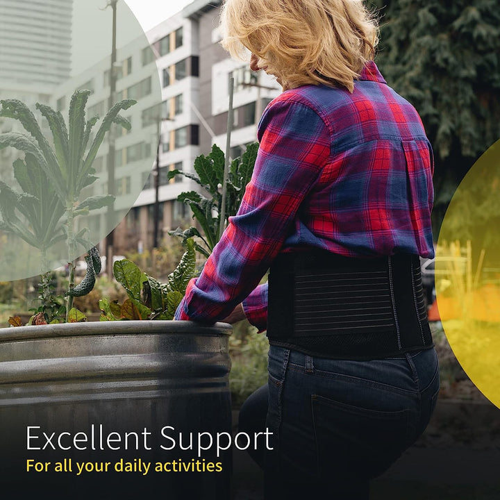 Health & wellness back brace, unisex design for effective lower back pain relief.