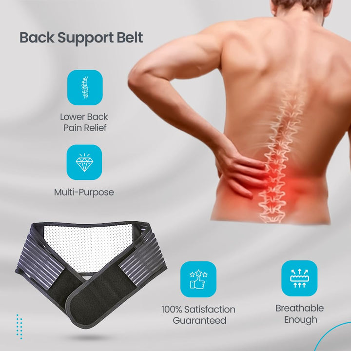 Breathable lower back brace, ideal for daily wear & lightweight pain relief.