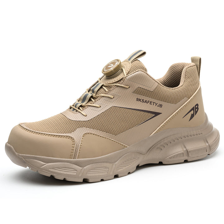 Steel toe & puncture resistant safety shoes, lightweight for unisex comfort and protection.