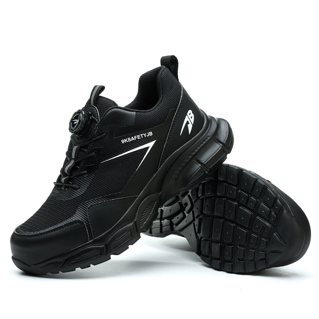 Professional industrial safety shoes, steel toe protection, comfortable & durable for men & women.