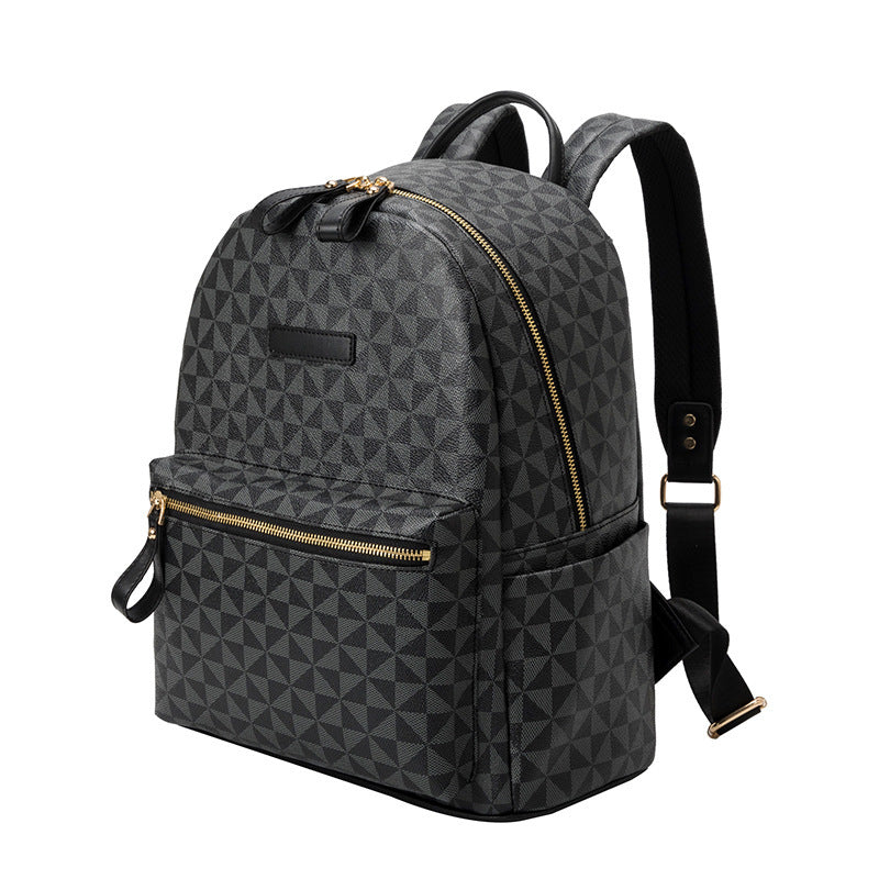 Comfortable geometric backpack with ergonomic straps, ideal for daily use and travel.