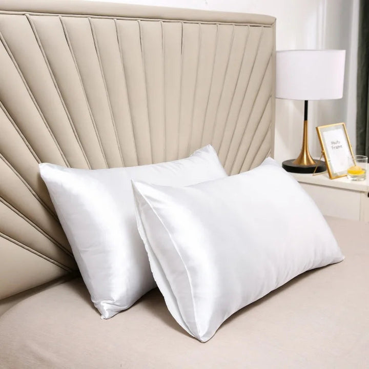 Indulge in relaxing beauty sleep on a smooth mulberry silk pillowcase. Promotes skin & hair health.
