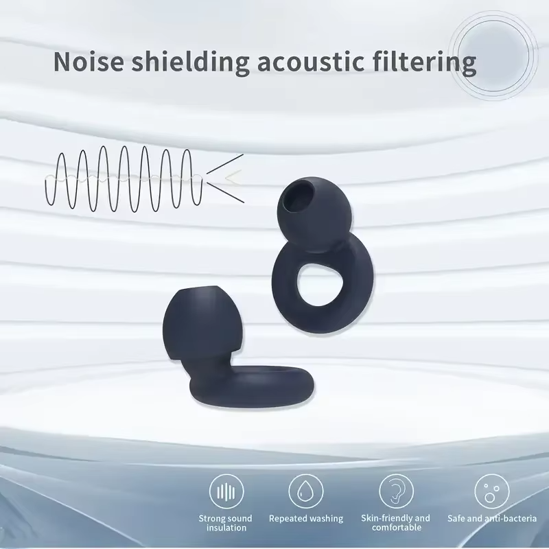 Hypoallergenic noise reduction earplugs for hearing protection. Soft, reusable design ensures ultimate comfort & safety.