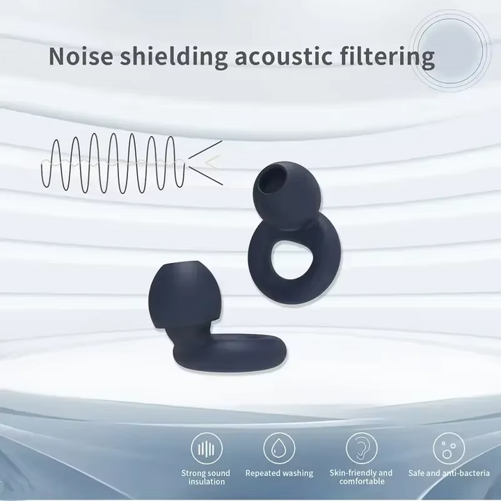 Hypoallergenic noise reduction earplugs for hearing protection. Soft, reusable design ensures ultimate comfort & safety.