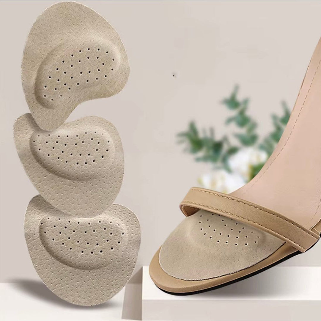 Unisex non-slip forefoot cushion pads for heels & sandals provide pressure relief & comfort.