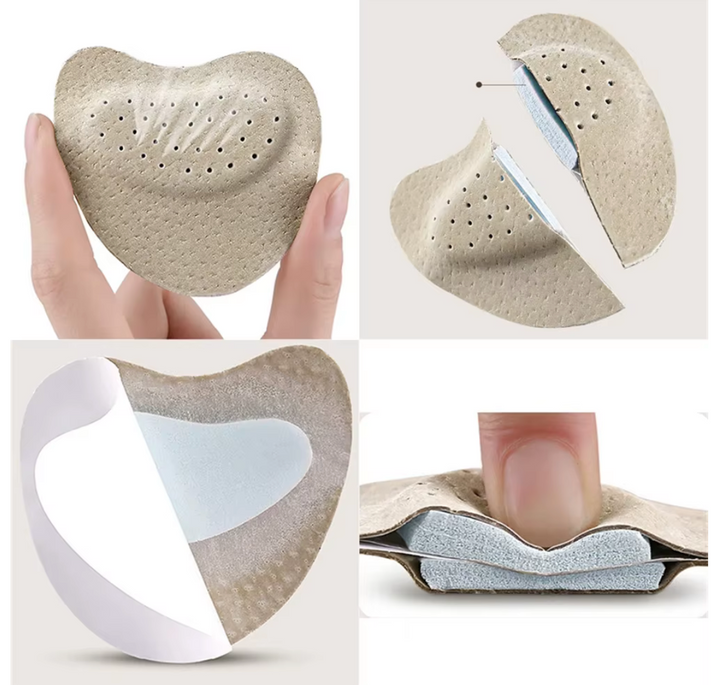Non-slip forefoot cushion pads offer footwear support & pressure relief for heels, sandals, and open-toe shoes.
