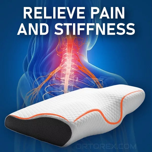 Unisex orthopedic cervical pillow for neck & shoulder pain relief, promoting healthy sleep posture.