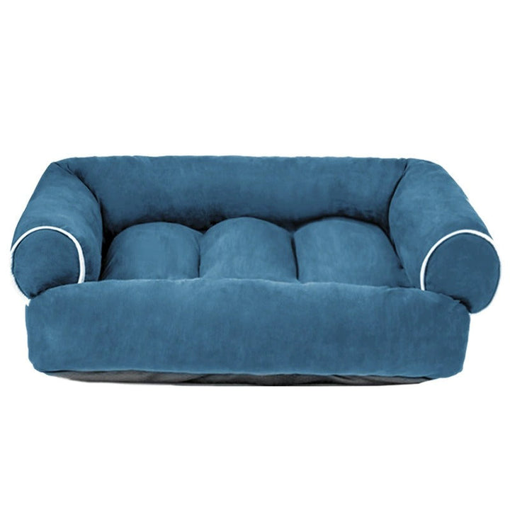 Unisex orthopedic dog sofa bed for joint support. Comfortable pet furniture for stress relief.
