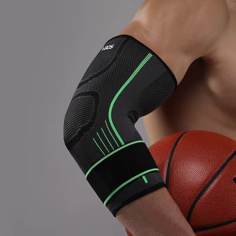 Unisex arm support brace offers targeted compression & stability for injury recovery & active sports.
