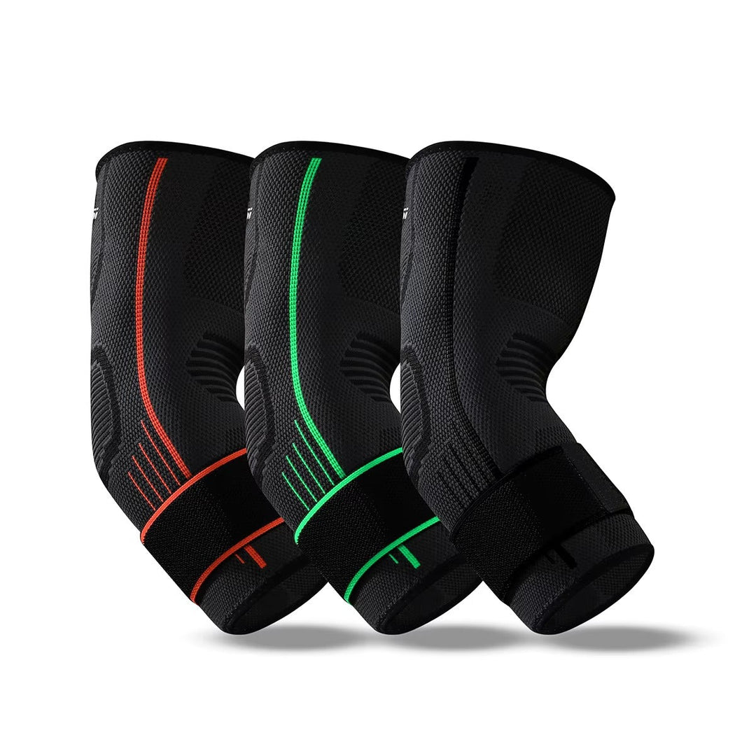 Durable elbow brace provides therapeutic pain relief & orthopedic support for tennis elbow & muscle strain.