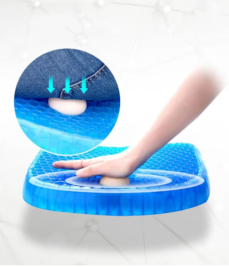 Premium orthopedic gel cushion for effective back and tailbone pain relief, ensuring ergonomic seating comfort.