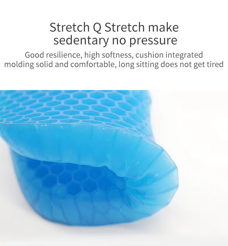 Unisex posture correction gel seat cushion, designed for pressure relief & health wellness during prolonged sitting.
