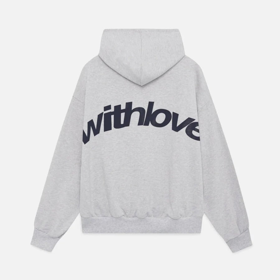 Casual long sleeve pullover hoodie for men and women, featuring a trendy slogan.