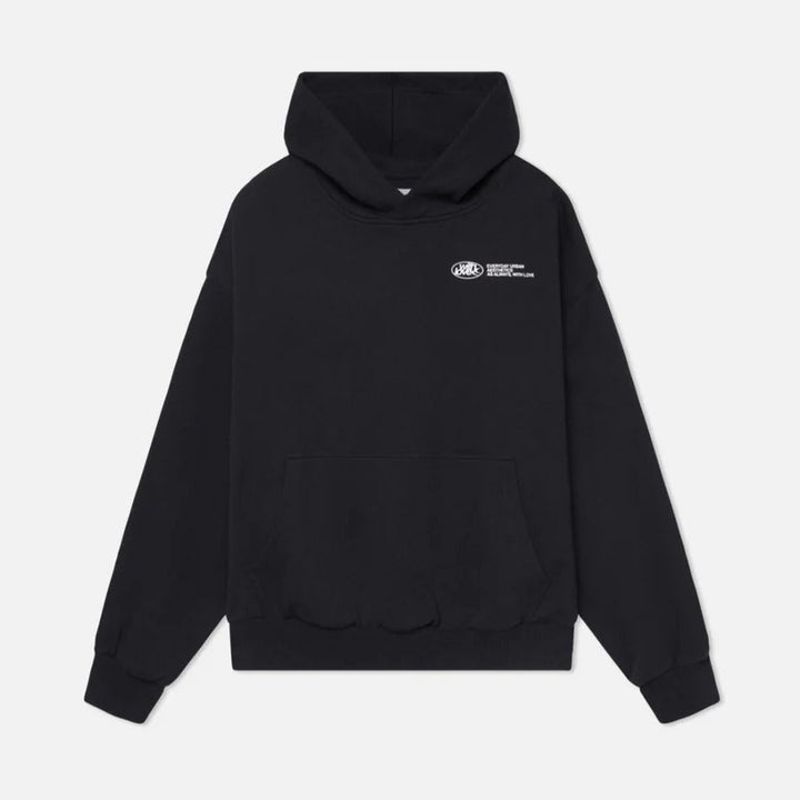 Comfortable unisex hoodie, oversized fit with a cool slogan for streetwear enthusiasts.